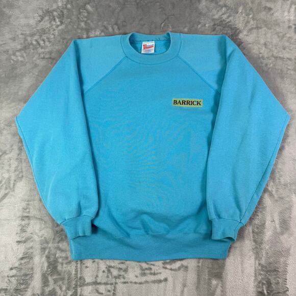 Hanes Tops - VTG Hanes activewear Barrick blue casual crewneck sweatshirt womens XL